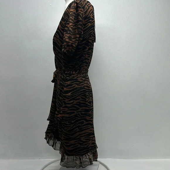 Majorelle Brin Mini Dress Short Sleeve Brown Black Zebra Print New Size M Medium - Picture 8 of 14